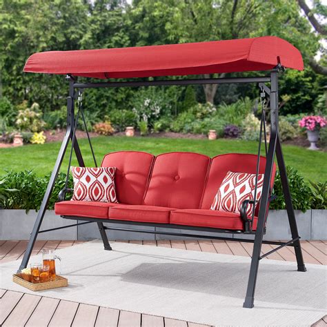 StyleWell Melrose Park Wicker Patio Double Egg Loveseat <strong>Swing</strong> with Almond <strong>Cushions</strong> (<strong>3</strong>) $1,098 And. . 3 person swing cushions